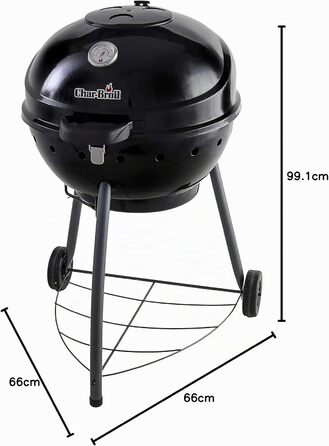 Кульковий гриль Char-Broil Kettleman для рівномірного нагріву та економії вугілля