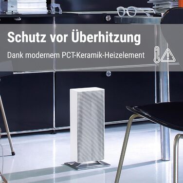 Тепловентилятор Stadler Form Anna з регулятором температури, 2 рівнями нагріву (1200/2000 Вт) та захистом від перекидання, підходить для приміщень площею до 25 м, білий