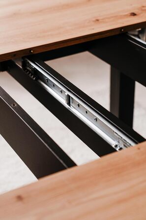 Круглий розкладний обідній стіл Newfurn 100140 см сучасний функціональний стіл з дикого дуба, скандинавський дизайн, стабільний та гнучкий для їдальні. Антрацит / Дикий дуб. Круглий 100-140 см.