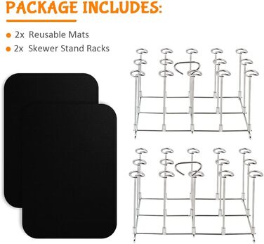 Шампури для фритюрниці з нержавіючої сталі Решітка для гриля для Ninja Foodi AF300EU AF400EU, вертикальний набір стійок для шампурів - стійка, двозонна фритюрниця, 2 шт.