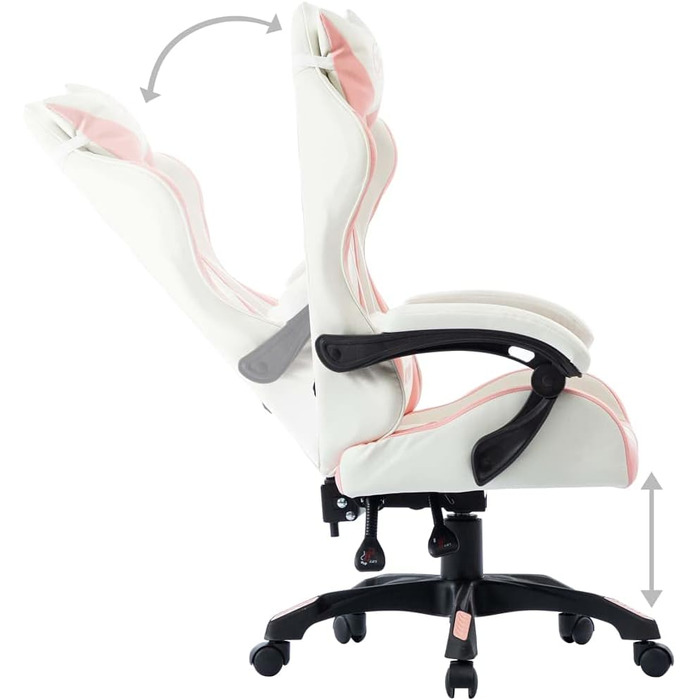 Геймерське крісло, рожева штучна шкіра