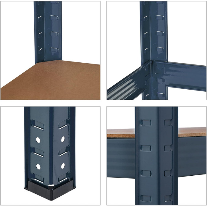 Міцний стелаж Relaxdays, 4 полиці, ВШХ 156x80x40 см, вантажопідйомність 280 кг, металевий, полиця для зберігання в підвалі та гаражі, антрацит