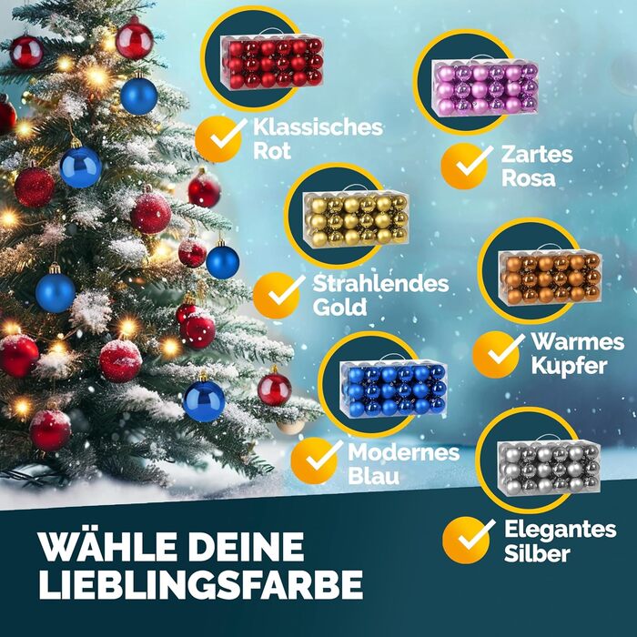 Різдвяні кульки 54 шт сині Deuba