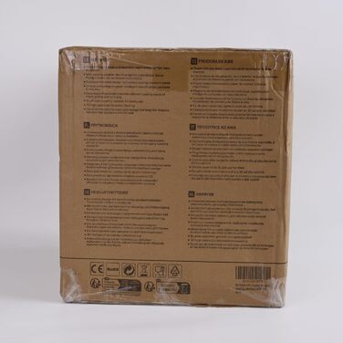 Фритюрниця 8 л з оглядовим вікном, 12 програм, цифровий світлодіодний сенсорний екран, фритюрниця з гарячим повітрям із книгою рецептів, без олії, можна мити в посудомийній машині, срібло без BPA 1700 Вт 8 л