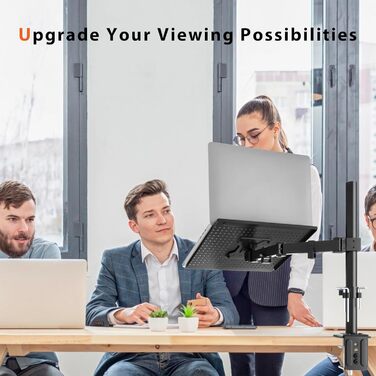 Тримач для монітора Redbat з охолоджувальною підставкою для ноутбука, повністю регульований для LCD/LED екранів 13-32 дюйми та ноутбуків до 16 дюймів, 2 способи кріплення, нахил, поворот та обертання