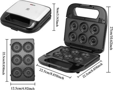 Багатофункціональний набір бутербродниць SUPERLEX 6-в-1, для сендвіч-тостера Контактний гриль Вафельниця Кекс 2 скибочки з антипригарним покриттям, двостороннє випікання при постійній температурі, набір 6-в-1 без бісфенолу А