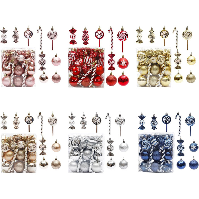 Різдвяні кулі 36 шт рожеве золото Xanorrg