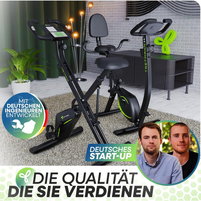Велотренажер Tretmann Home Trainer Bicycle, складаний, з м’яким сидінням RelaxFoam, магнітний опір до 150 кг, для домашніх тренувань