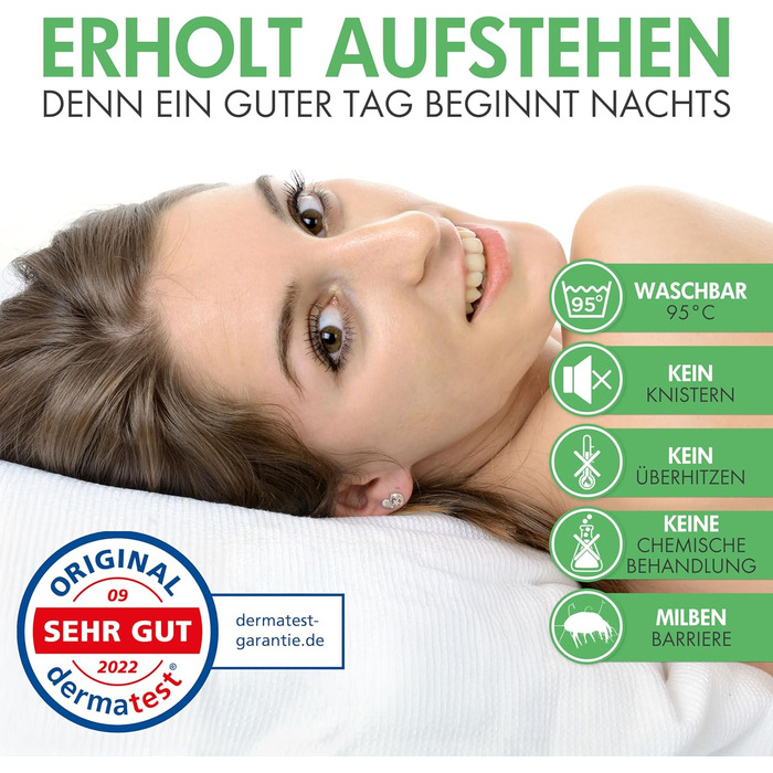 Преміальний наматрацник, стійкий до кліщів, 180x200x8 см Медично протестований гіпоалергенний захисний чохол для матраца Антикліщовий чохол із застібкою-блискавкою Гіпоалергенна постільна білизна 180 x 200 x 8 см