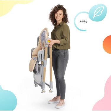 Стільчик для годування Kinderkraft LASTREE дитячий від народження з функцією нахилу, стільчик для старших дітей, шезлонг з ігровою