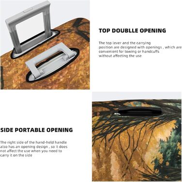 Чохол для валізи Дорога до осені, міцний захист для багажу розміром 45.7 - 81.3 см, компактний, чорний