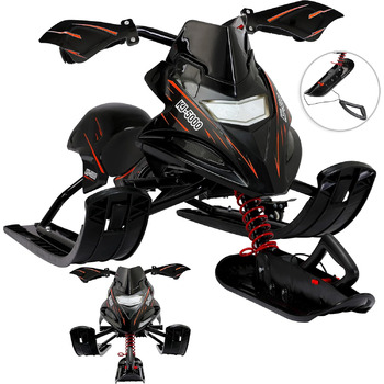 Санки Monzana кермові з гальмами, 75 кг чорно-червоні