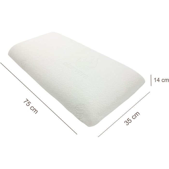 Подушка Mlily, подушка для сну, EBI. - K75.35.14 Гелева подушка для підтримки шиї Ортопедична гелева пінна подушка з наволочкою з алое вера Подушка Dream Sleep Visco 75x35x14см Біла