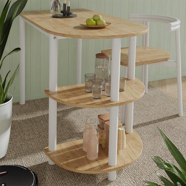 Кухонний стіл Vicco Freetown, дуб Goldkraft/білий, 110 x 50 см з відкритими полицями