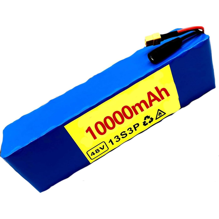 Акумулятор для електровелосипеда 48V 10Ah 13S3P | Літій-іонний акумулятор з BMS + зарядний пристрій 54.6V 2A