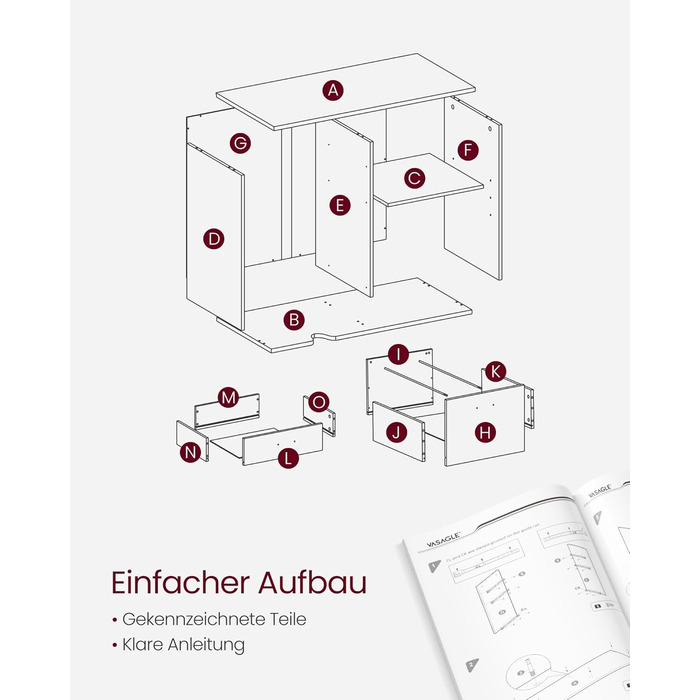 Мобільна картотечна шафа VASAGLE з 3 шухлядами та коліщатками, відкриті відділення, для документів формату DIN A4 та Letter, підставка для принтера, промисловий дизайн, вінтажний коричнево-чорний OFC041B01 Вінтажний коричневий чорний