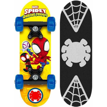 Скейтборд Spidey 17" Blue/Yellow/Red One Size – дитячий міні-скейт Людина-Павук, для дітей 3-7 років, пластиковий пенні-борд