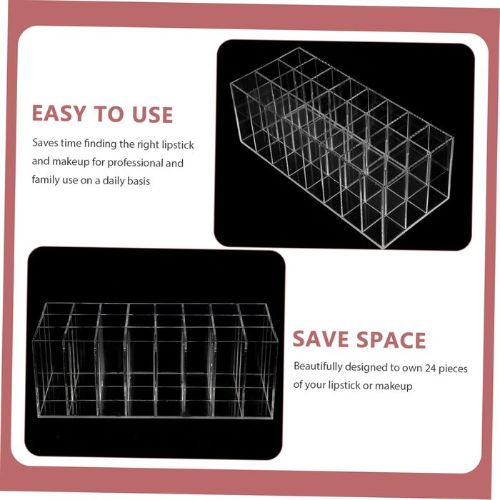 Акрилова підставка для дисплея, Місце для зберігання губної помади, Дисплейна стійка, Полиця для блиску для губ, Тримач для губ для макіяжу, Органайзер, Органайзер для косметичної помади, Органайзер для зберігання ювелірних виробів, Губи прозорі