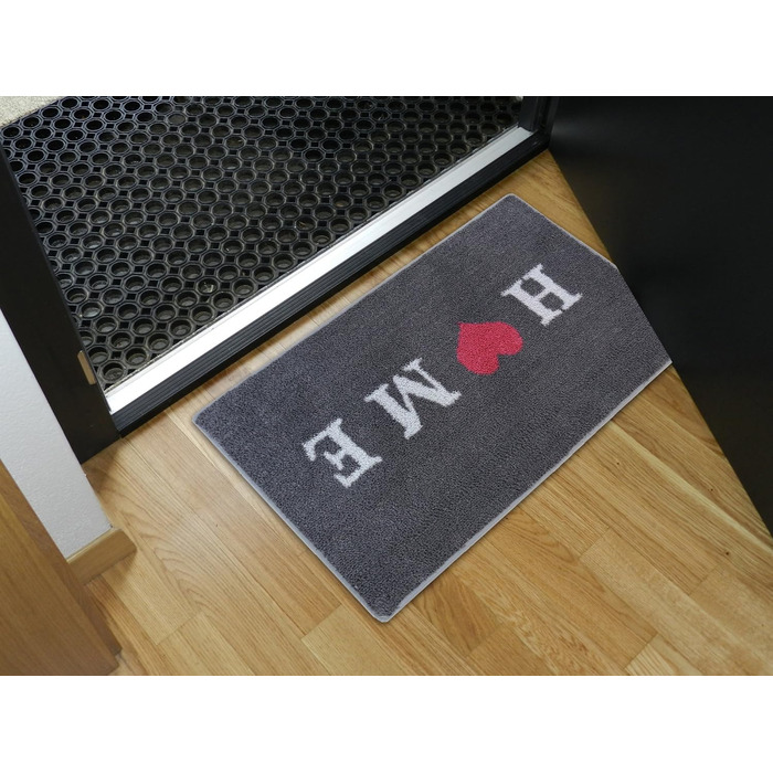 Килимок з мікрофібри 40x70 см / Пухнастий килимок з функціональною мікрофіброю для надійного уловлювання вологи та бруду / миється та нековзкий (темно-сірий - Home)