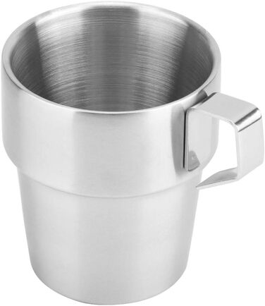 Елегантний набір кавових чашок з нержавіючої сталі з тримачем для тривалого використання, для домашнього кафе, нержавіюча сталь 304, комплект з 4 предметів