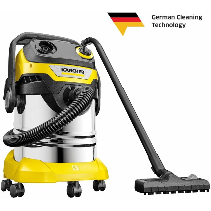 Пилосос для сухого та вологого прибирання, плоский фільтр, знімна фільтрувальна касета, автоматичне очищення фільтра, фільтр-мішок