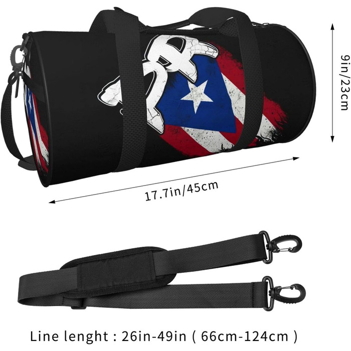 Спортивна сумка з прапором Пуерто-Ріко, велика дорожня сумка для фітнесу та подорожей на вихідні для чоловіків та жінок