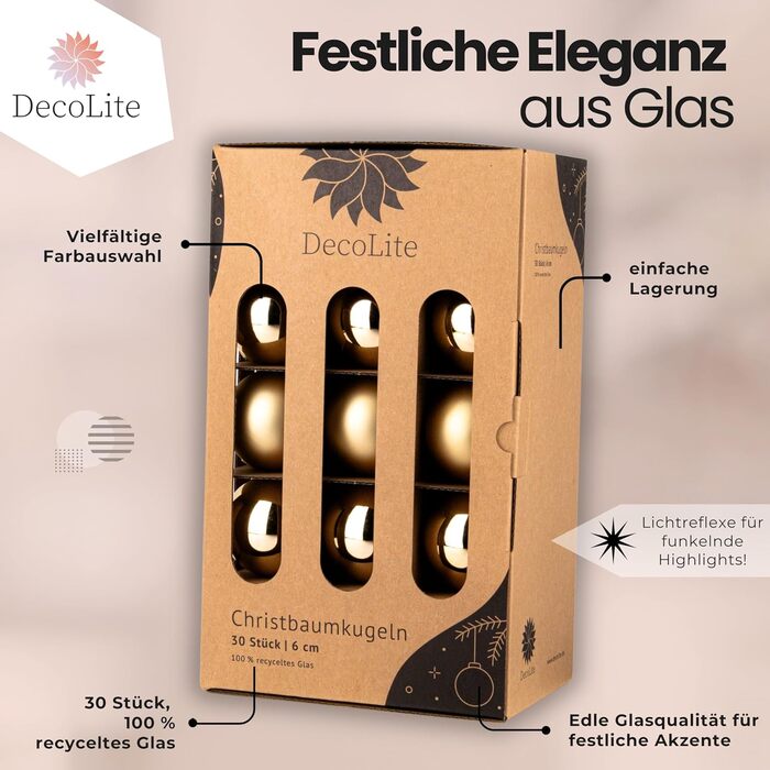 Різдвяні кульки набір з 30 шт DecoLite