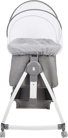 Дитяче ліжечко Side-by-Side, дитяче ліжечко 2-в-1 від народження до 25 кг, додаткове ліжко з 6 регулюваннями висоти, з матрацом/відкидною бічною панеллю/колесами, ліжечко з сітчастої тканини - 80 x 40 x 100-115 см - льон 80 x 40 x 100-115 см - льон