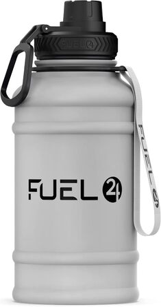 Надзвичайно міцна пляшка для води з нержавіючої сталі 1,3 л та 2,2 л - Герметична пляшка для води без бісфенолу А - Міцна металева питна пляшка для спортзалу, спортивний глечик для води для дорослих 1300 мл сірого кольору