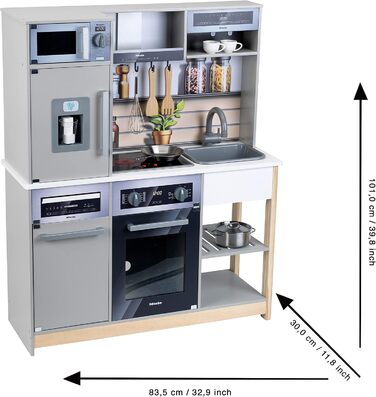Сімейна кухня I Дерев'яна кухня з кухонними приладами I Плита зі світловою та звуковою функцією I Вкл. ігрові кухонні аксесуари I Іграшка для дітей від 3 років і старше Одномісна, 7194 Miele