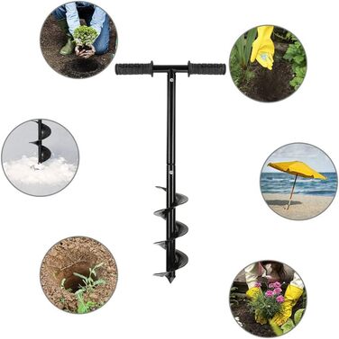 Набір ручного бура Garten, Ø 100 мм бури для землі, стовпів, спіральний бури для швидкої посадки, бури для огорож та інструмент для висадки дерев 100 мм