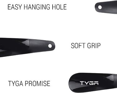 Чорний ріжок для взуття, універсальний - для всіх туфель, каблуків, черевиків і кросівок (лічильник - зручний для чоловіків, жінок