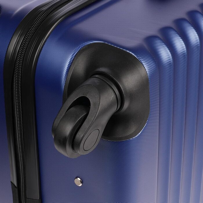 Ручна поклажа Christian Wippermann, 4 колеса, чорна з візерунком у смужку, валіза, візок, легка, кабіна, стандарт IATA, 55x35x23 см