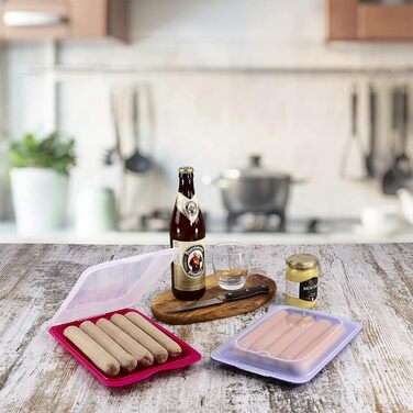 Високоякісні коробки для штабелювання TATAY з підносом для подачі, коробки для зберігання в холодильнику (8 різних кольорів) 8 кольорів