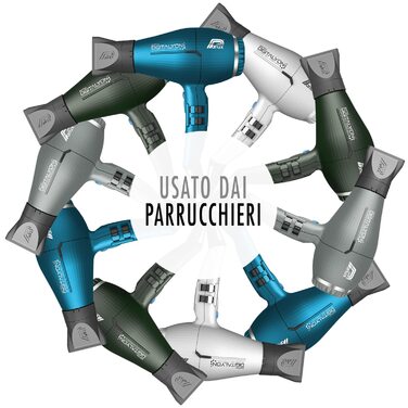 З дифузором MagicSense, професійний цифровий фен з негативними іонами, дуже легкий і потужний, зроблений в Італії (сірий блиск) Сі