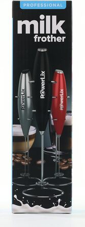 Паличка для спінювання молока PowerLix, електричний спінювач молока з підставкою з нержавіючої сталі, 15-20 с, 19000 об/хв, на бат