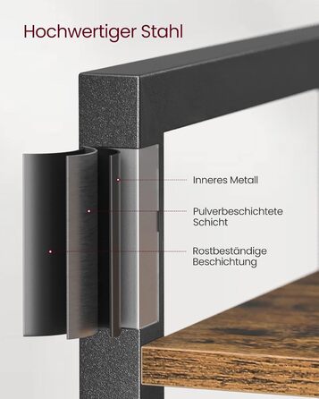 Полиця, книжкова шафа, полиця для DVD, з 6 полицями, офісна полиця, відкриті полиці, для офісу, вітальні, спальні, кухні, 30 x 40 x 186 см, вінтажний коричневий-чорнильний чорний LLS101B01 6 полиць (40Ш x 186В см) вінтажний коричневий чорнильний чорний