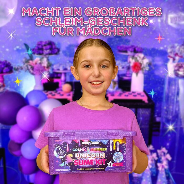 Оригінальний канцелярський набір Cosmic Shimmer Unicorn Set, -fun - для дівчаток з веселими доповненнями для створення слизу, що світиться в темряві, та багато іншого