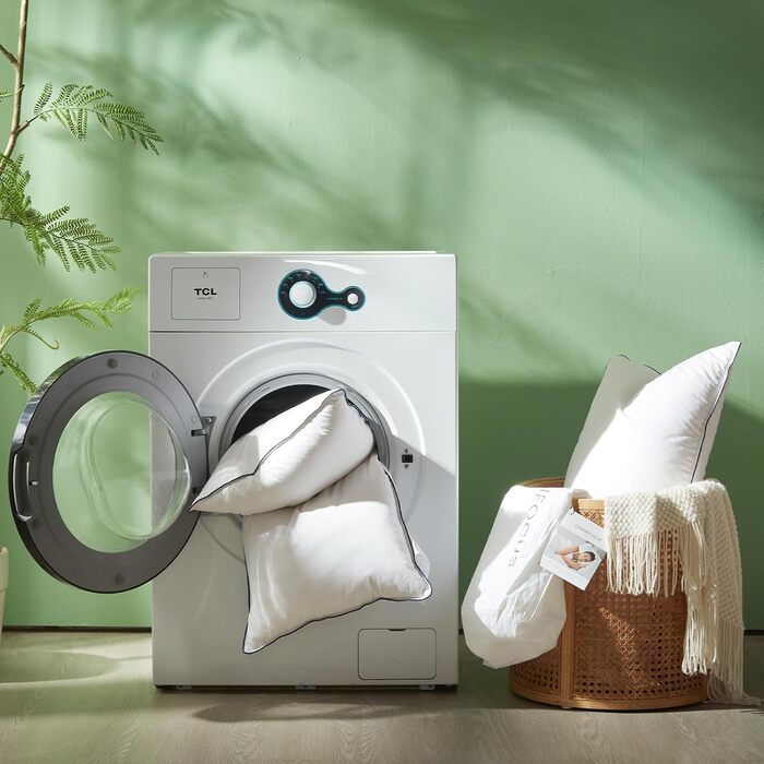 Преміальна подушка 80x80 см, 100 натуральний пух та пір&39я, ергономічно оптимізована 3-камерна подушка для підтримки шиї, подушка середньої жорсткості, медично протестована, сертифікована Oeko-Tex, 80x80 см