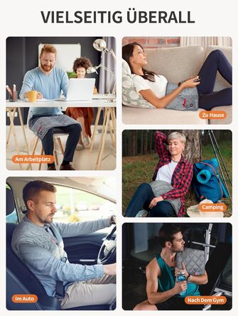 Бездротова ковдра з підігрівом Vofuoti з акумуляторною батареєю, 10000 мАг, нагрівальна подушка для спини з 3 режимами нагріву, електрична нагрівальна подушка для спини, плечей, живота, шиї, ніг, колін, можна прати в пральній машині, подарунок на День мат