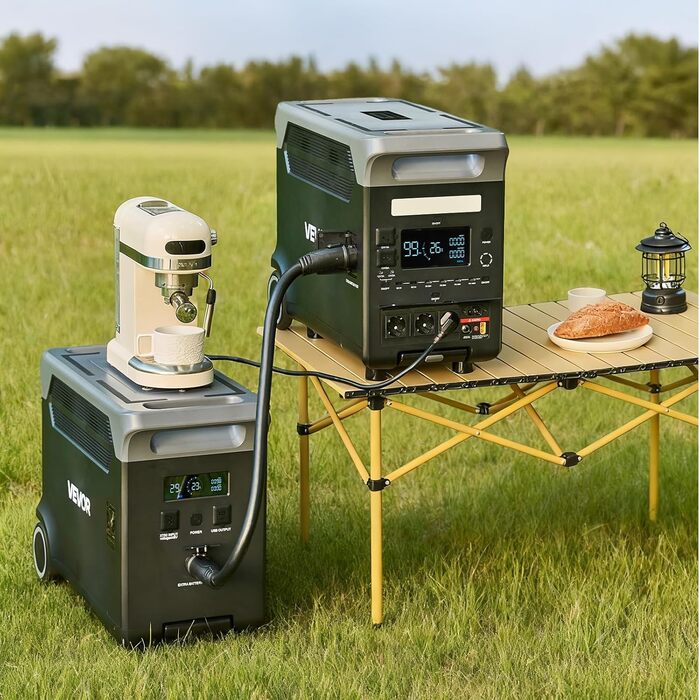 Портативна електростанція VEVOR 3600 Вт, 3840 Втгод, сонячний генератор з 10 вихідними портами, 6 регульованими вхідними потужностями, резервне живлення від LiFePO4 акумулятора (сонячна панель НЕ входить до комплекту)