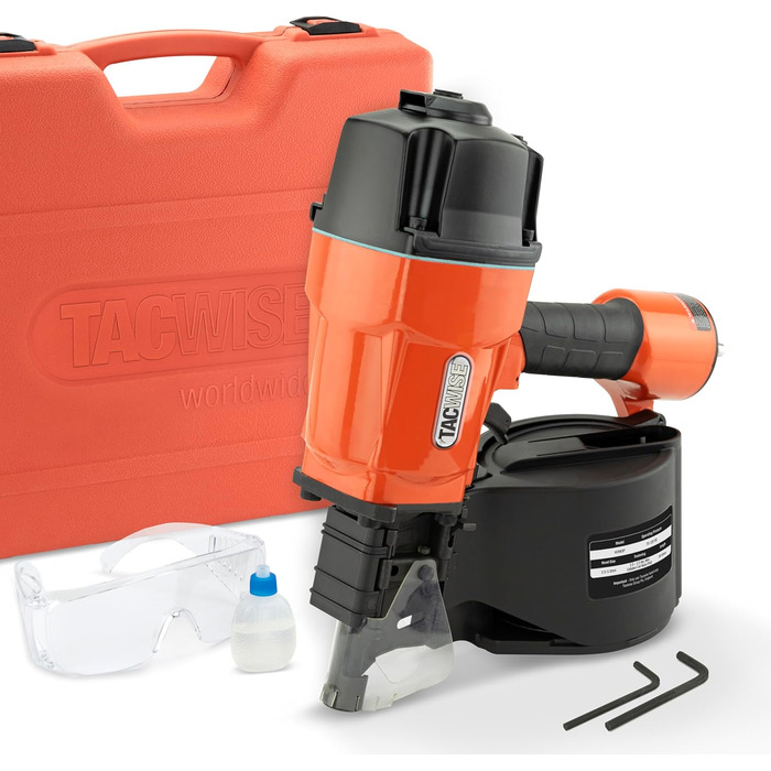 Пневматичний котушковий цвяхозабивач Tacwise HCN83P, використовує плоскі котушкові цвяхи, 38 - 83 мм