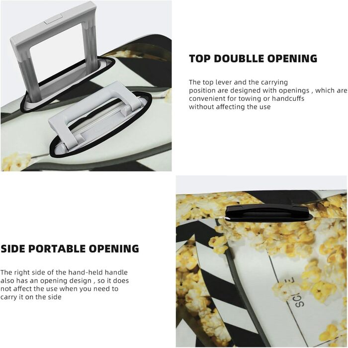 Чохол-рюкзак на багаж, еластичний, що миється, для подорожей та роботи (підходить для валіз розміром 45,7 - 81,3 см), Чорний, Середній