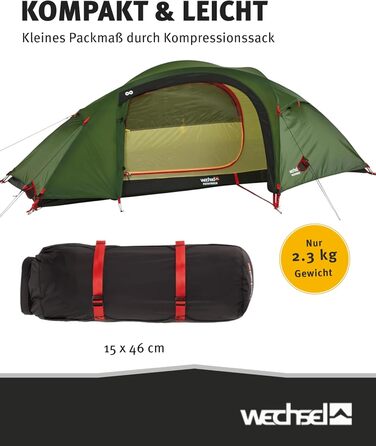 Трекінговий намет Wechsel Pathfinder I Геодезичний намет на 1 особу I Штормостійкий експедиційний намет I Компактний та портативний I Ідеальний намет для кемпінгу, пішого туризму, трекінгу та їзди на велосипеді