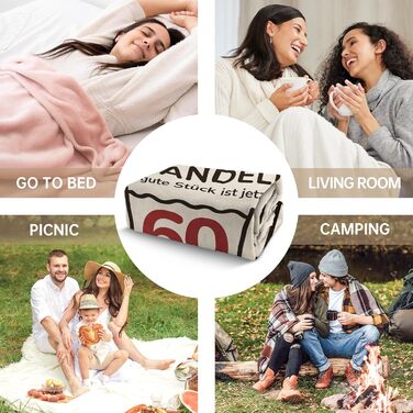 Подарунок на 60-річчя для жінок та чоловіків, кумедний подарунок на день народження у вигляді ковдри, подарунки на 60-річчя для жінок та чоловіків, подарунки на 60-річчя для жінок, дівчат, мам та тат, подарунки для дбайливого поводження