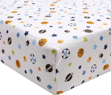 Комплект спортивної постільної білизни Brandream для хлопчиків Champ Dogs бейсбол баскетбол футбол 3-компонентний клаптиковий спор