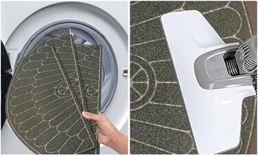 Комплект килимків для сходів, напівкруглий візерунок, нековзна підкладка з TPR, абсорбуючий поліестер для контролю вологи та зниження шуму, для використання всередині та зовні приміщень (сірий)