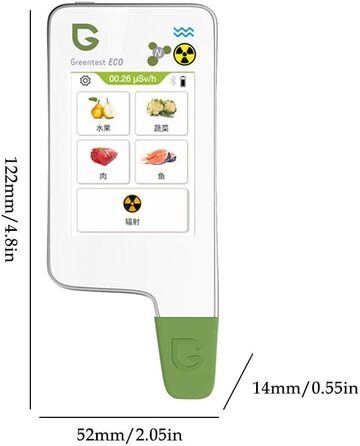 Цифровий тестер харчової нітрату, вимірювач, TDS твердість, аналізатор PPM, дозиметр для овочів, фруктів, м'яса, риби, води, радіації, підтримує кілька мов ECO4F Білий/розкішний сад, 6
