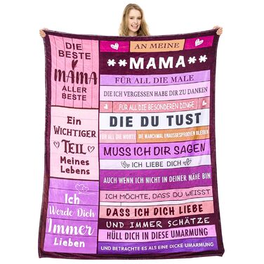 Подарунок для мами, ультрам&39яка фланелева ковдра 150200 см з друкованими благословеннями, м&39яка ковдра як подарунок на Різдво, день народження або День матері