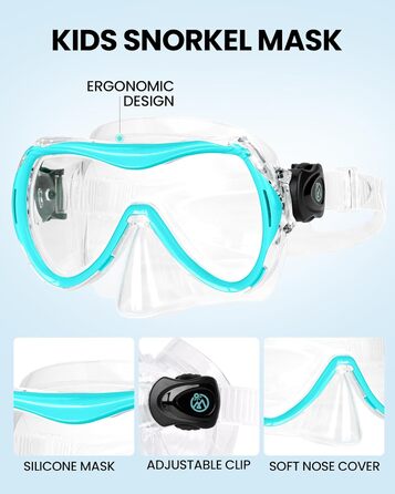 Дитячий комплект для підводного плавання OutdoorMaster Marlin, маска для дайвінгу з регульованим ремінцем та сухим верхом, маска для підводного плавання з захистом від запотівання, дитячі окуляри для плавання для хлопчиків та дівчаток, вік 4-14 років, син